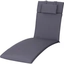 Liegenauflage Liegenpolster Gartenliege mit Kopfkissen abnehmbar Bezug Grau 198 x 53 x 5 cm