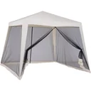 Gartenpavillon Pavillon Festzelt Partyzelt wetterfest Zelt mit Moskitonetz Beige 3 x 3 m