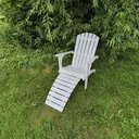 Deckchair mit Fußablage, weiß lackiert