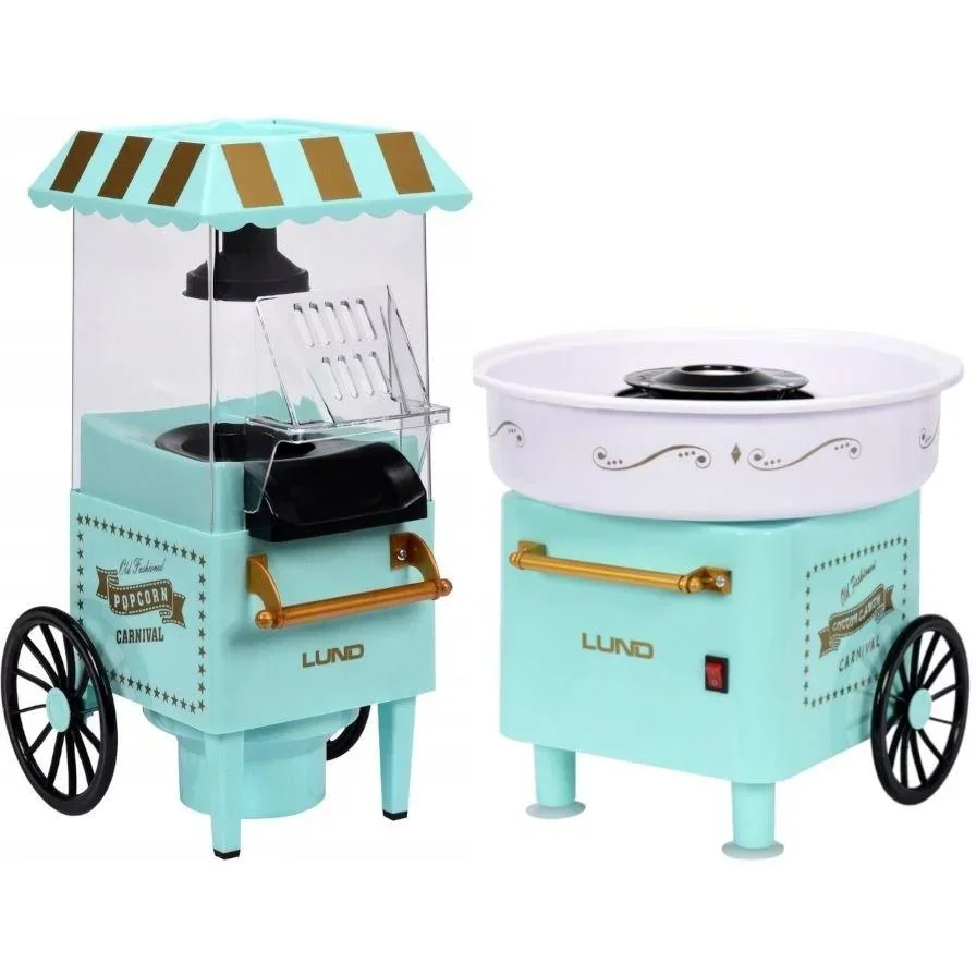Zuckerwattemaschinen-Set mit Zuckerwattemaschine 450W und Popcornmaschine 1200W