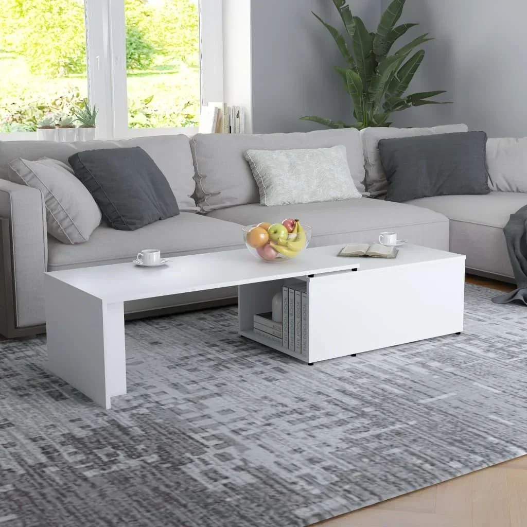 Couchtisch 150x50x35 cm Spanplatte weiß