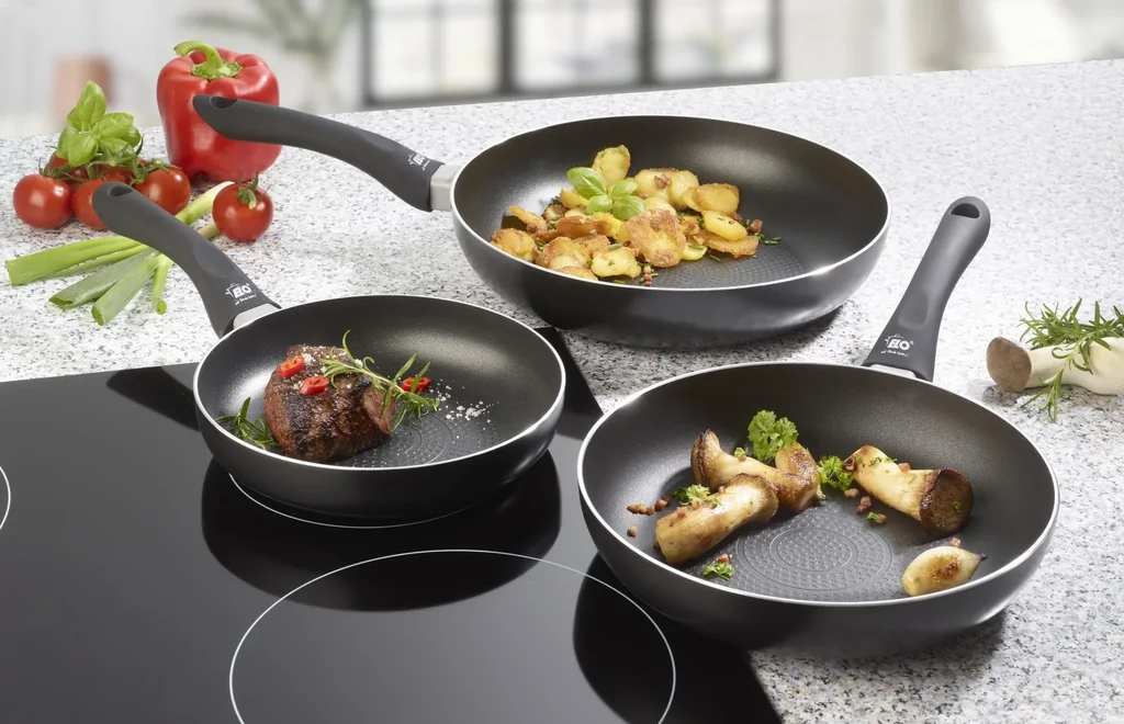 Aluminum Pfannenset Smart Life 3-teilig - Ø 20 cm /24 cm /28 cm - Öl-Dosiersystem!
