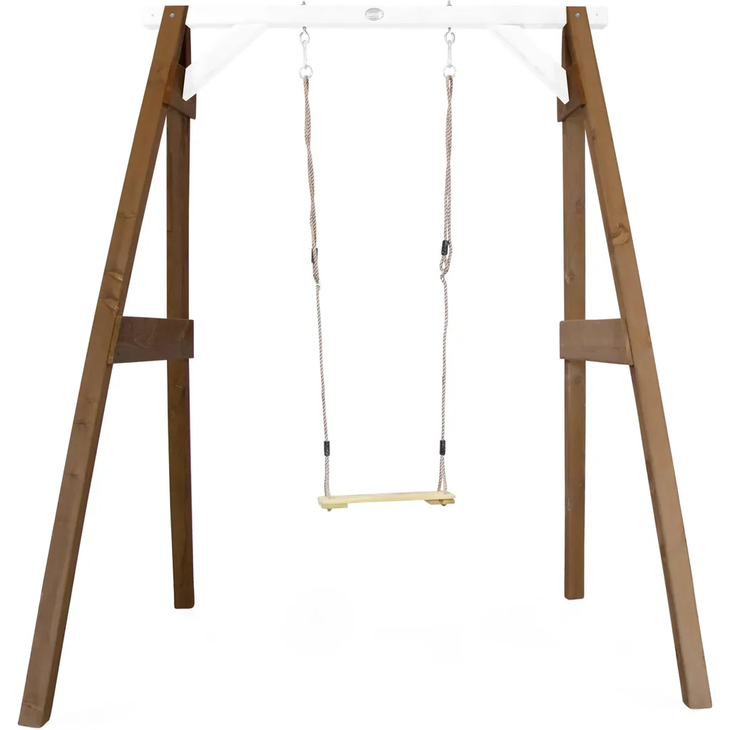 Einzelschaukel Braun/Weiß