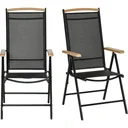 Gartenstuhl-Set 2-teilig schwarzes Netz 71,5 cm × 68 cm × 109 cm