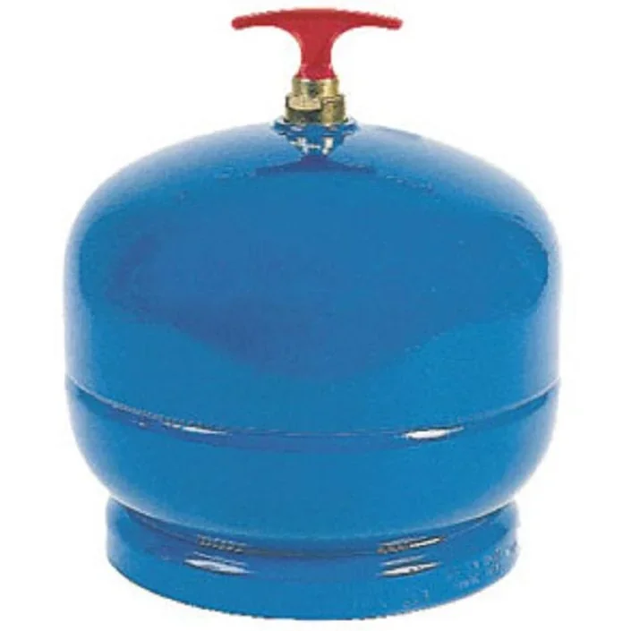 Gasflasche 2kg gefüllt, mit Hahn und Haken