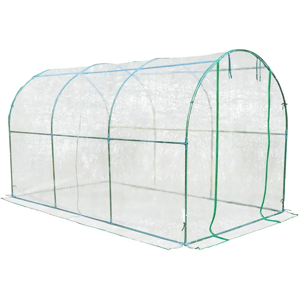 Foliengewächshaus 3,5x2x2m transparent mit Stahlrohrrahmen