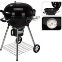 Vargan Kugelgrill - Holzkohlegrill - Kochfläche 44 x 32 cm - Schwarz