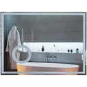 LED Badspiegel Badezimmerspiegel Wandspiegel Touchschalter Vergrößung Alurahmen Silber 80 x 3 x 60 cm