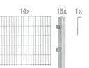 Doppelstabmattenzaun Komplettset, feuerverzinkt, Höhe 140 cm, Länge 28 m