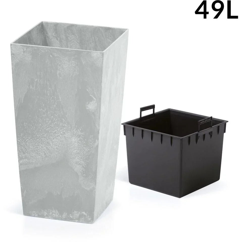 Blumentopf - Beton-Stil -32,5 x 32,5 x 61 cm - Grau - 49L
