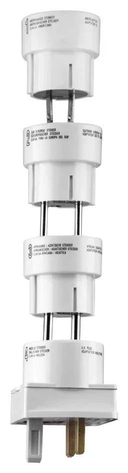 Universales Reiseadapter Set für Südeuropa, Amerika, Asien/Afrika, England