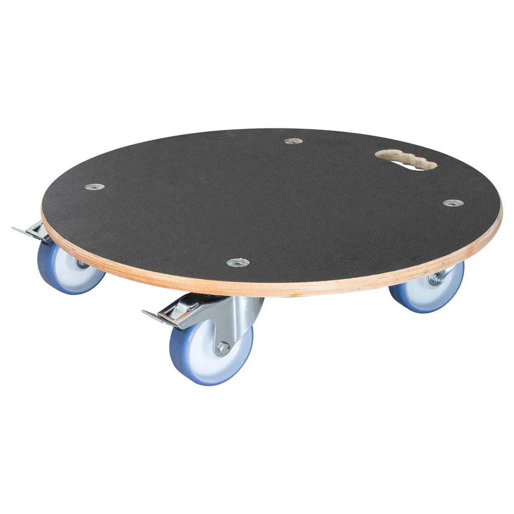 Multi Roller MR 1168, Ø 58 x 14,5 cm, softe Rollen Ø 100 mm, Rollenlager, 2 Bremsen, Platte FSC®, Tragkraft 300 kg