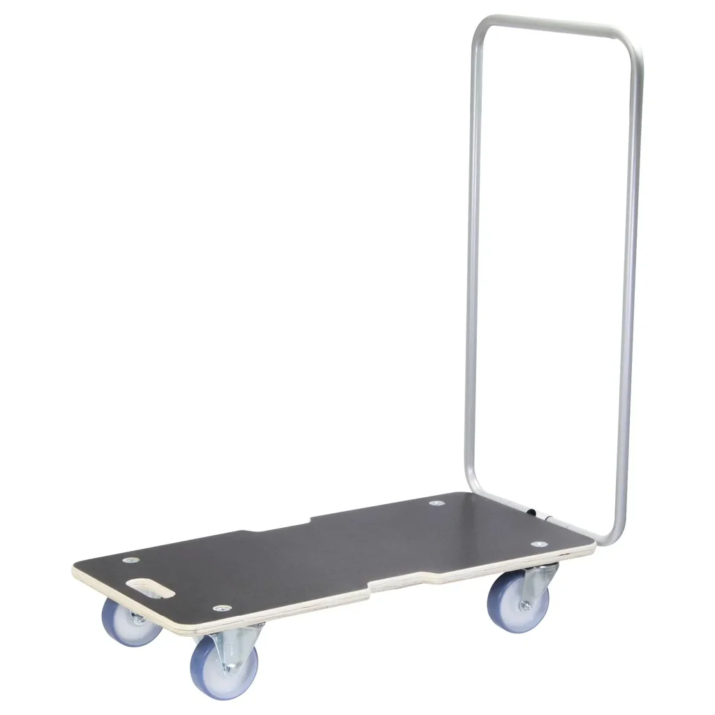 Transporthilfe MM 1345, 74 x 36,5 x 14,5 cm, softe Rollen Ø 100 mm Rollenlager, Bügel, Multiplex FSC®, Tragkraft 300 kg