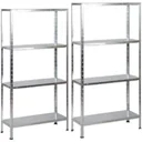 2 Stück Metall-Lagerregal / Fachbodenregal - 200 kg Tragfähigkeit - (BxTxH) 75x30x150 cm - verzinkt