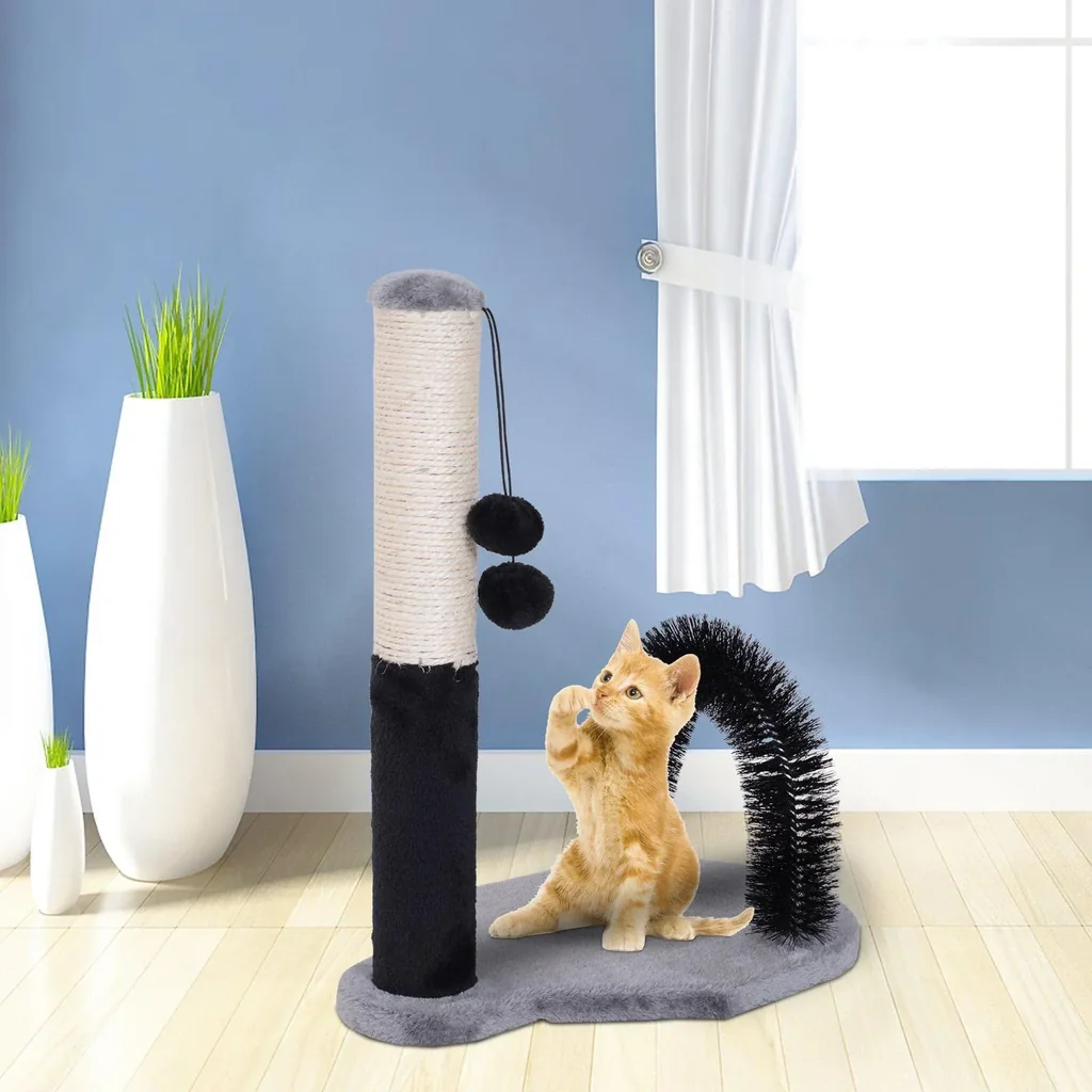 Katzenkratzbaum Kratzbaum Kratzsäule Kratzspielzeug mit Bällen Massagebogen