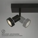 LED Spotleuchte 2-flammig, schwarz, 2 x GU10 Fassung, inklusive 2 x LED Leuchtmittel, 4,9 Watt, 460 lm, 3000 K