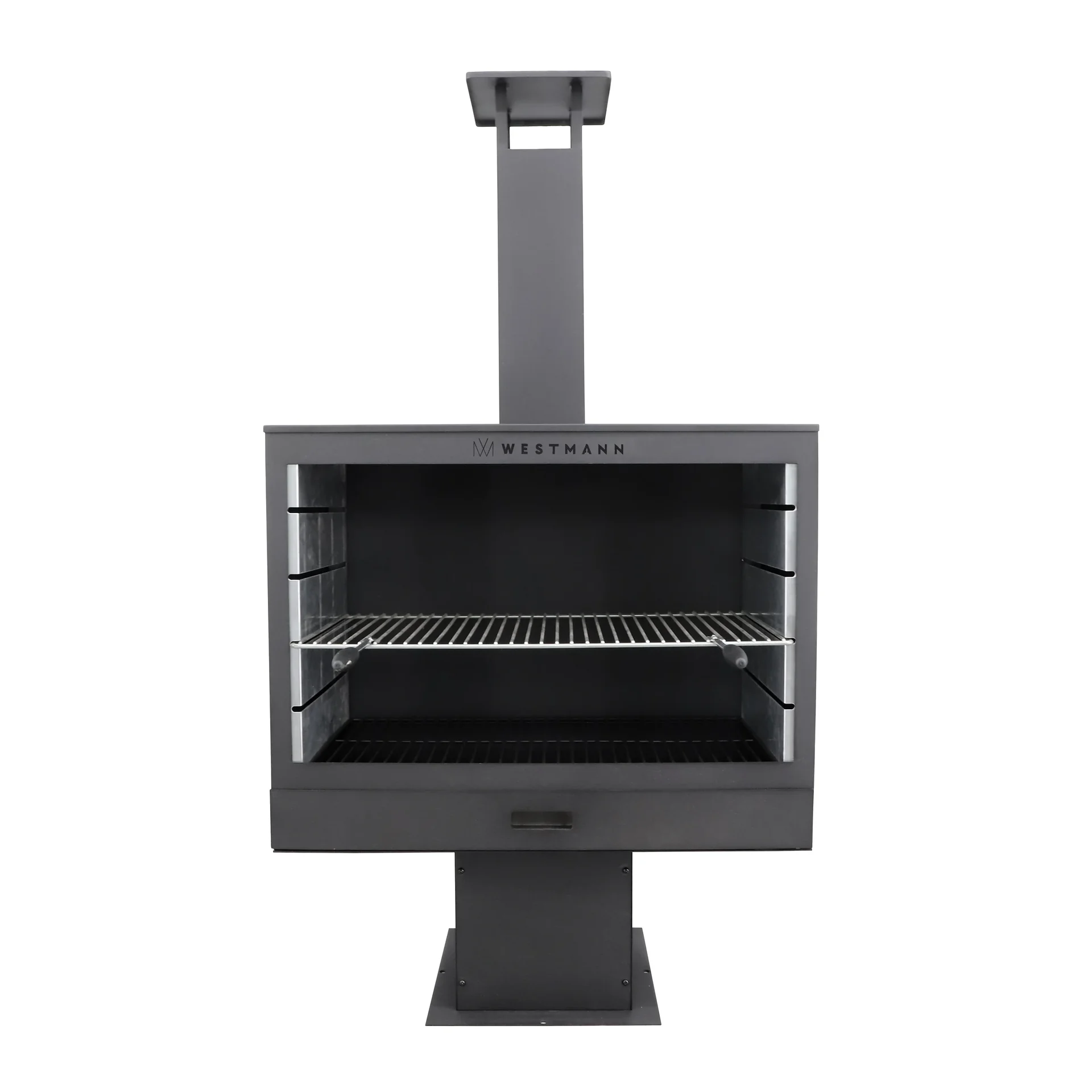 Grill und Kaminofen schwarz