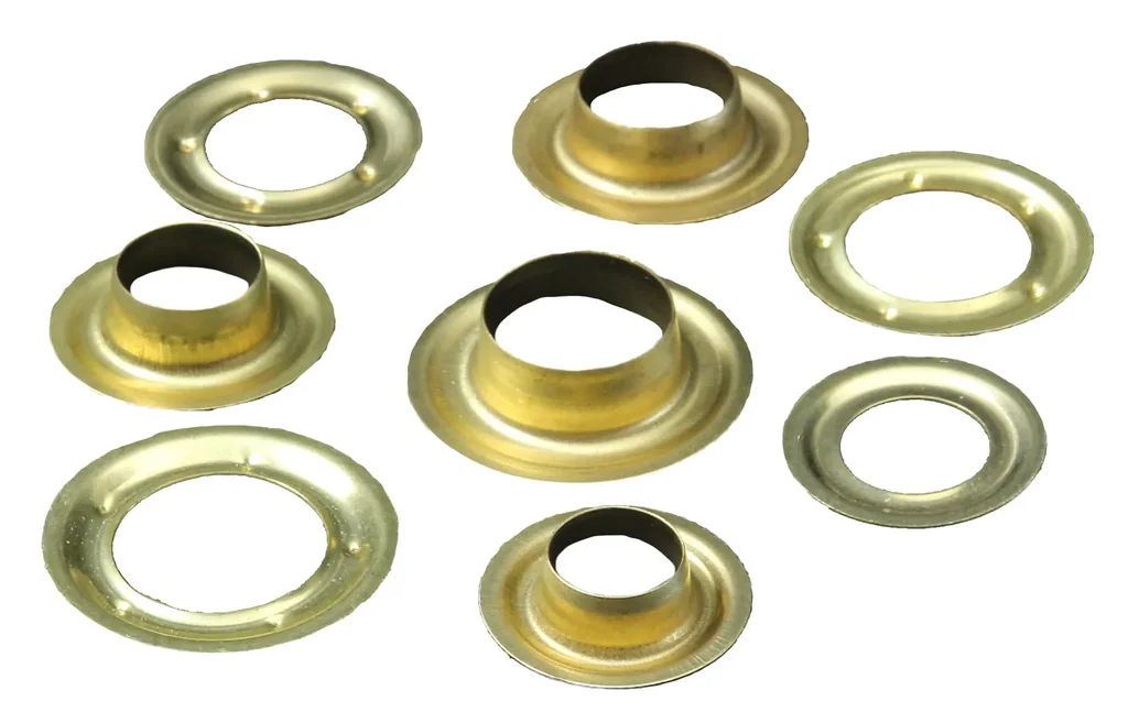 Ösen+Scheiben 14.0mm messing-blank für Ösenzange XXL, 10 Stück