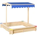 Sandkiste mit verstellbarem Dach naur, blau