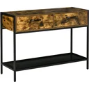 Konsolentisch mit 2 Schubladen Ablageboden Industriedesign Flurtisch Beistelltisch Sideboard für Wohnzimmer Flur Metall