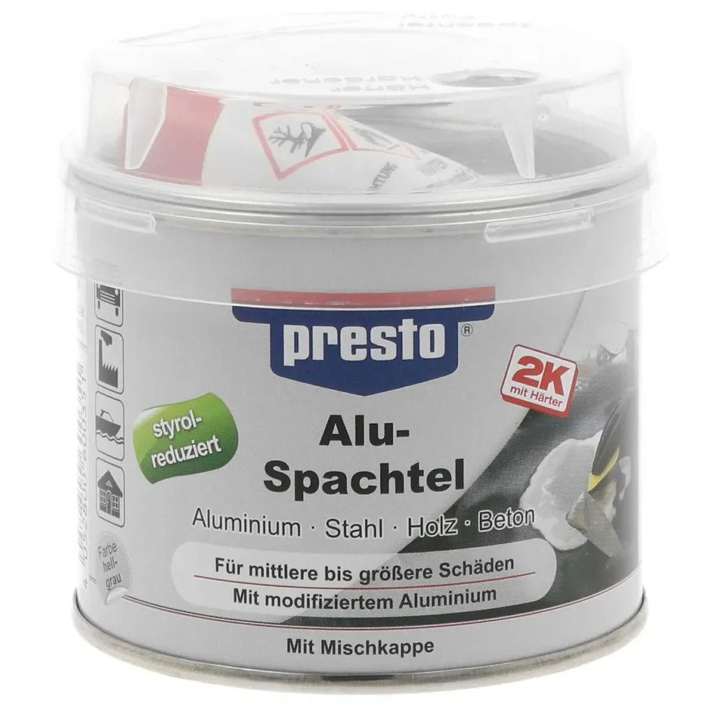 Alu-Spachtel, zweikomponentiger Polyestermetallspachtel, 250 g