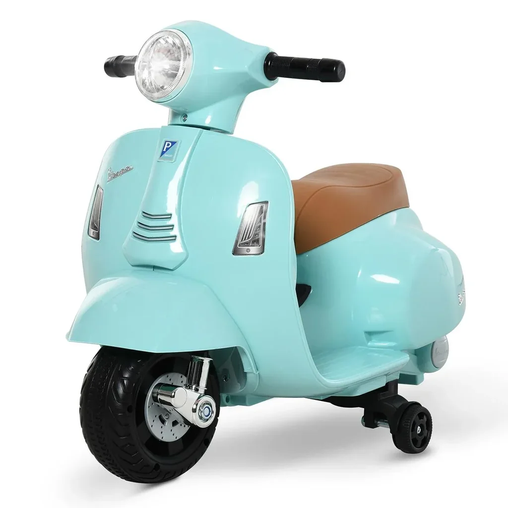 VESPA Elektromotorrad Kindermotorrad Elektrofahrzeug 18-36 Monate 3 km/h LED-Licht Sound PP-kunststoff Metall Grün
