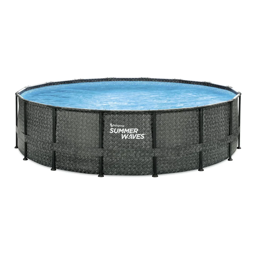 Aufstellpoool Framepool-Set, 488 x 122 cm, Rattan-Optik, inklusive Filterpumpe