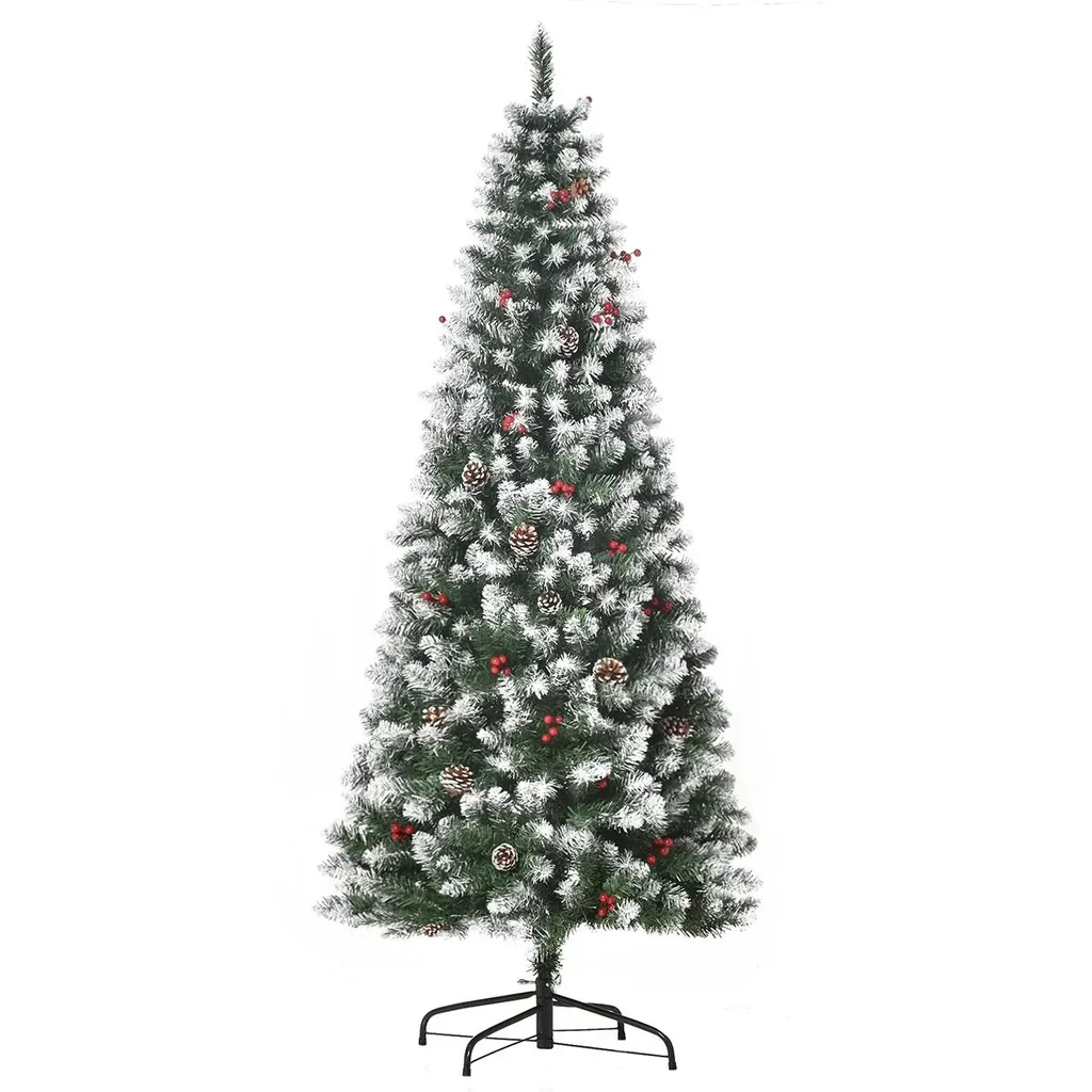künstlicher Weihnachtsbaum mit 618 Astspitzen 180 cm Christbaum einfacher Aufbau Tannenbaum PVC Metall Grün Ø65 x 180 cm