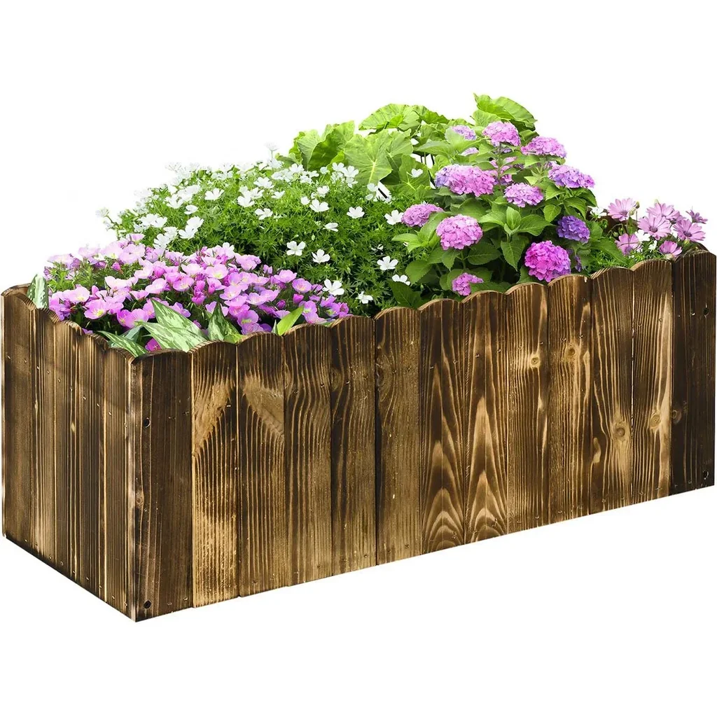 Hochbeet Pflanzkasten Kräuterbeet Pflanzbeet Gemüse Blumenbeet Blumenkasten Tannenholz 80 x 33 x 30 cm