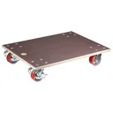 Transporthilfe MM 1348, 78 x 59 x 16 cm, harte Rollen Ø 100 mm, Rollenlager, 2 Bremsen, Platte FSC®, Tragkraft 1.000 kg