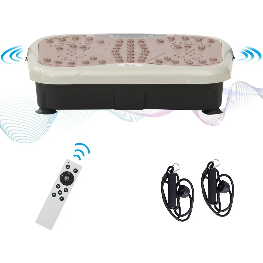 Vibrationsplatte Vibrationstrainer Vibrationsgerät LED-Anzeige USB-Lautsprecher Trainingsbänder Fernbedienung