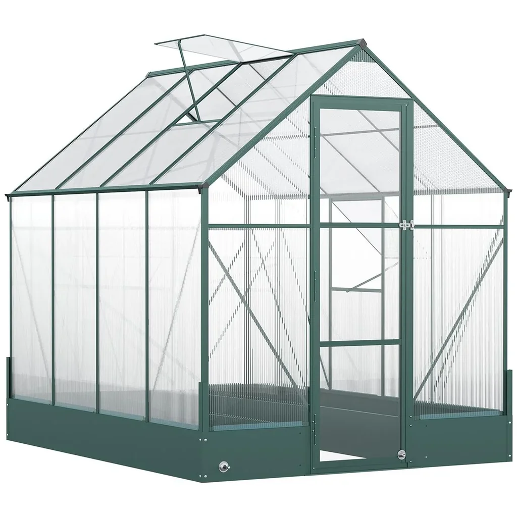 Gewächshaus für den Garten, vielseitig nutzbar als Treibhaus, Tomatenhaus, Frühbeet und Pflanzenhaus, 4 mm PC Sonnenschu