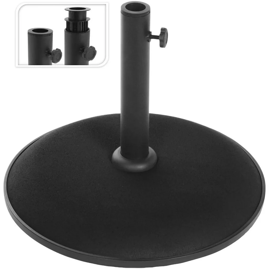 Pro Garden Sonnenschirmfuß - Schwarz - Beton - 30/ 35/ 38 mm - 48cm