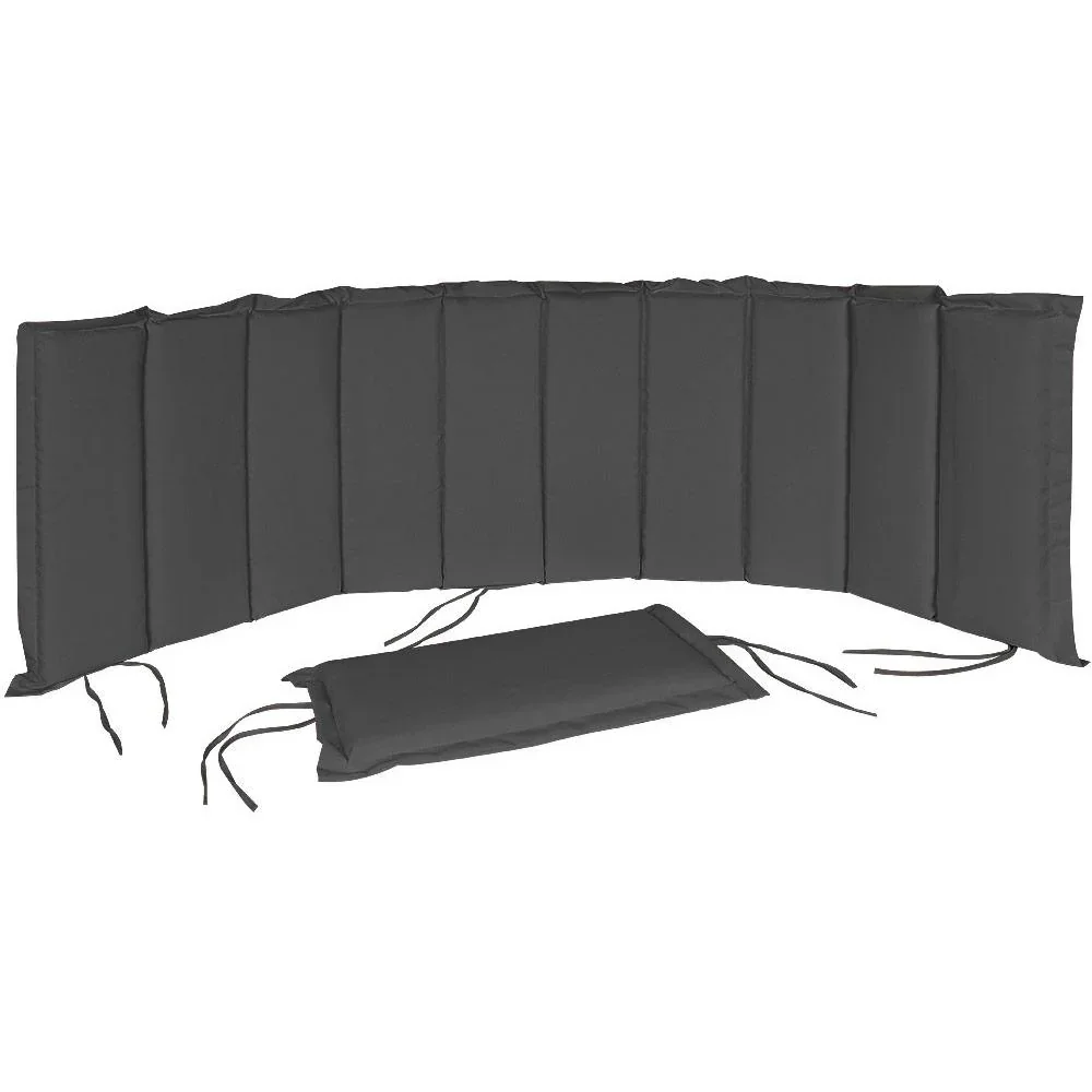 Gartenkissen für Liegestuhl - mit abnehmbarem Kissen - Anthrazit - 183x56x7cm