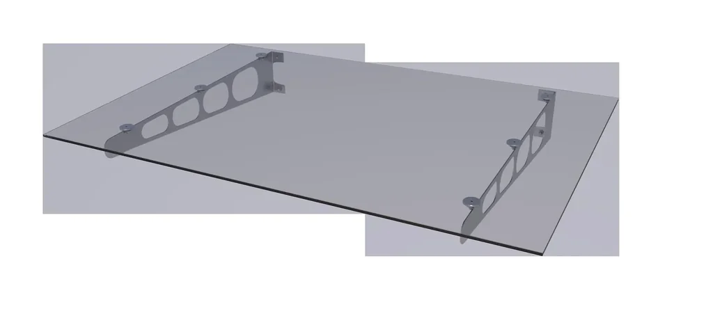 Edelstahlvordach HD/LT 160 gefrostet, 160 x 90 x 16 cm, Edelstahl, Verbundsicherheitsglas (VSG) 8mm gefrostet