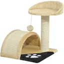 Katzenbaum mit beigem Plüsch 36 cm x 36 cm x 44 cm