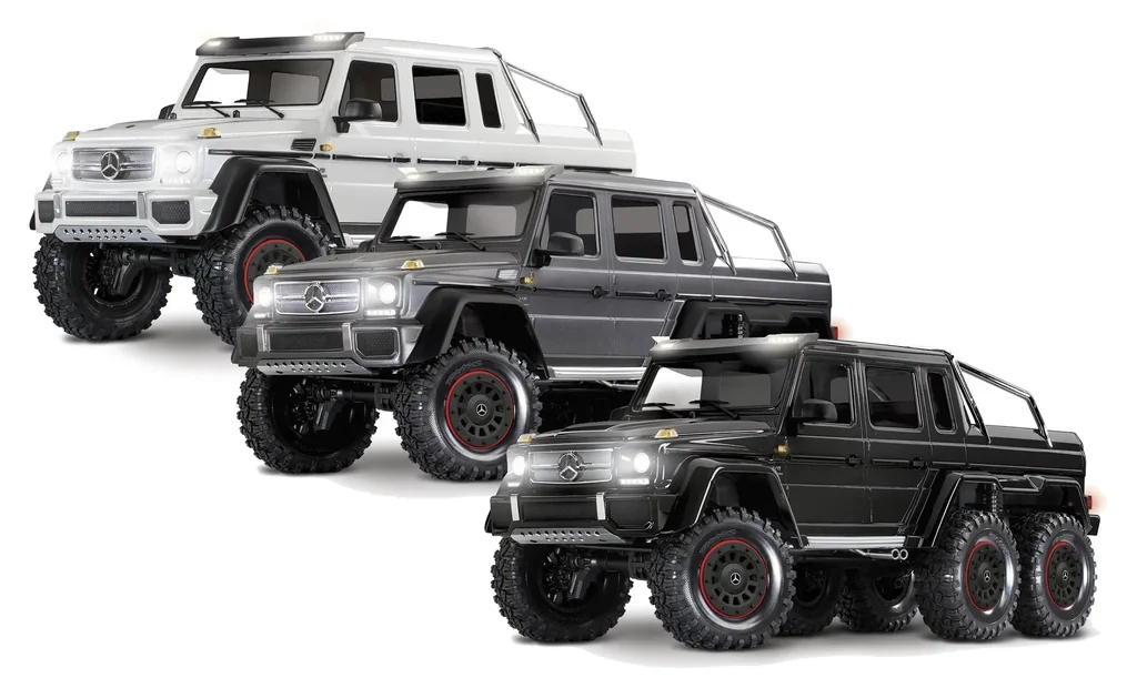 Mercedes-Benz G63 AMG 6x6 RTR ohne Akku/Lader inkl. Licht 1/10 6WD Scale-Crawler Brushed silber