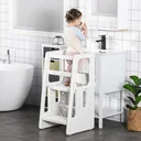Lernturm Tritthocker für Küche Küchenhelfer mit 2 Stufen einstellbar mehr Sicherheit Anti-Slip-Design ab 18 Monaten bis