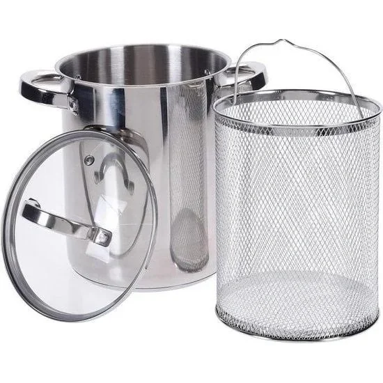 Excellent Houseware Spargeltopf mit Glasdeckel - 4,2 Liter