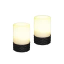 LED Solar Rattan Tisch Leuchte 2er Set