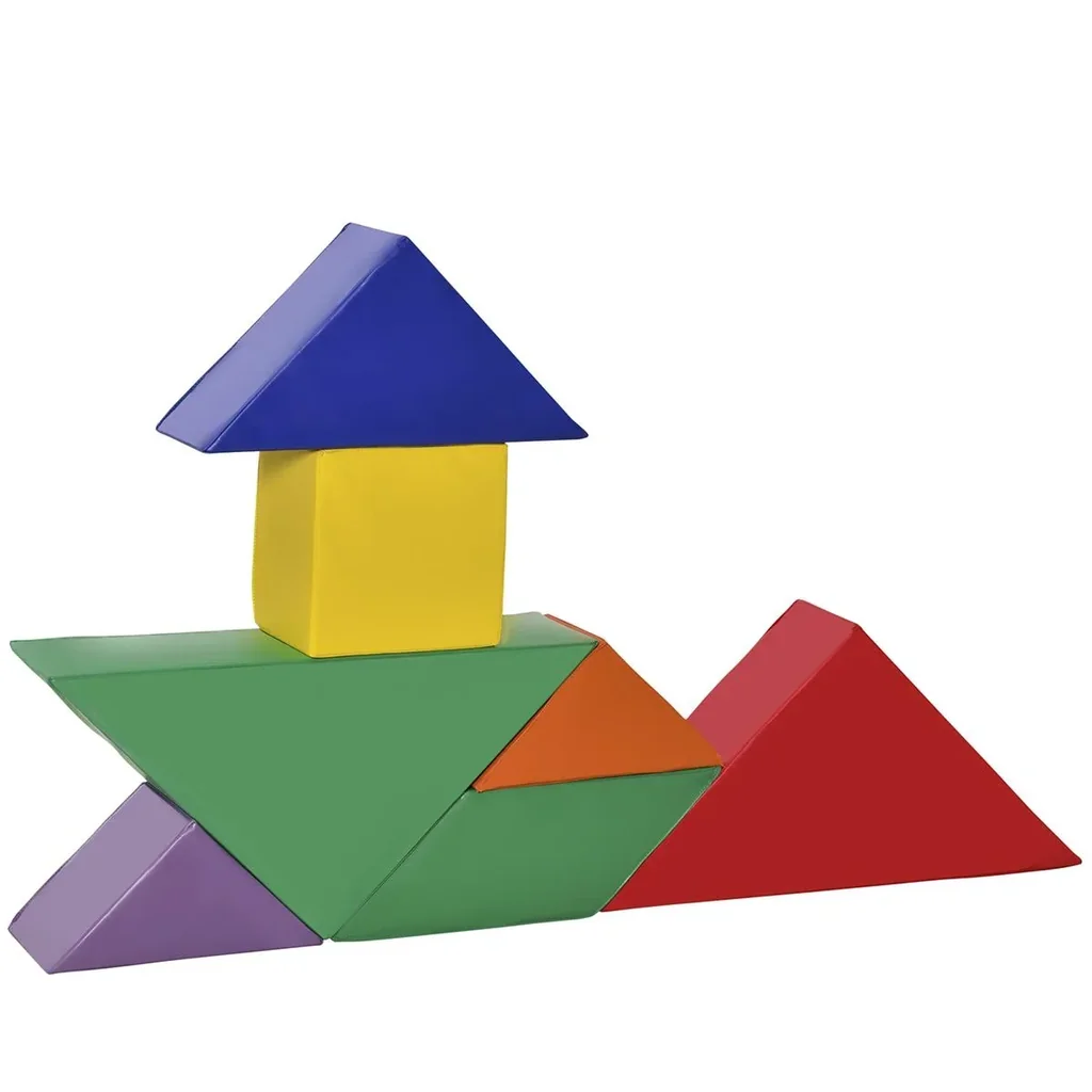 Geometrische Bausteine im 7er Set bunt