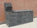 Mülltonnenbox Vario 4 für 4 Tonnen, honigbraun