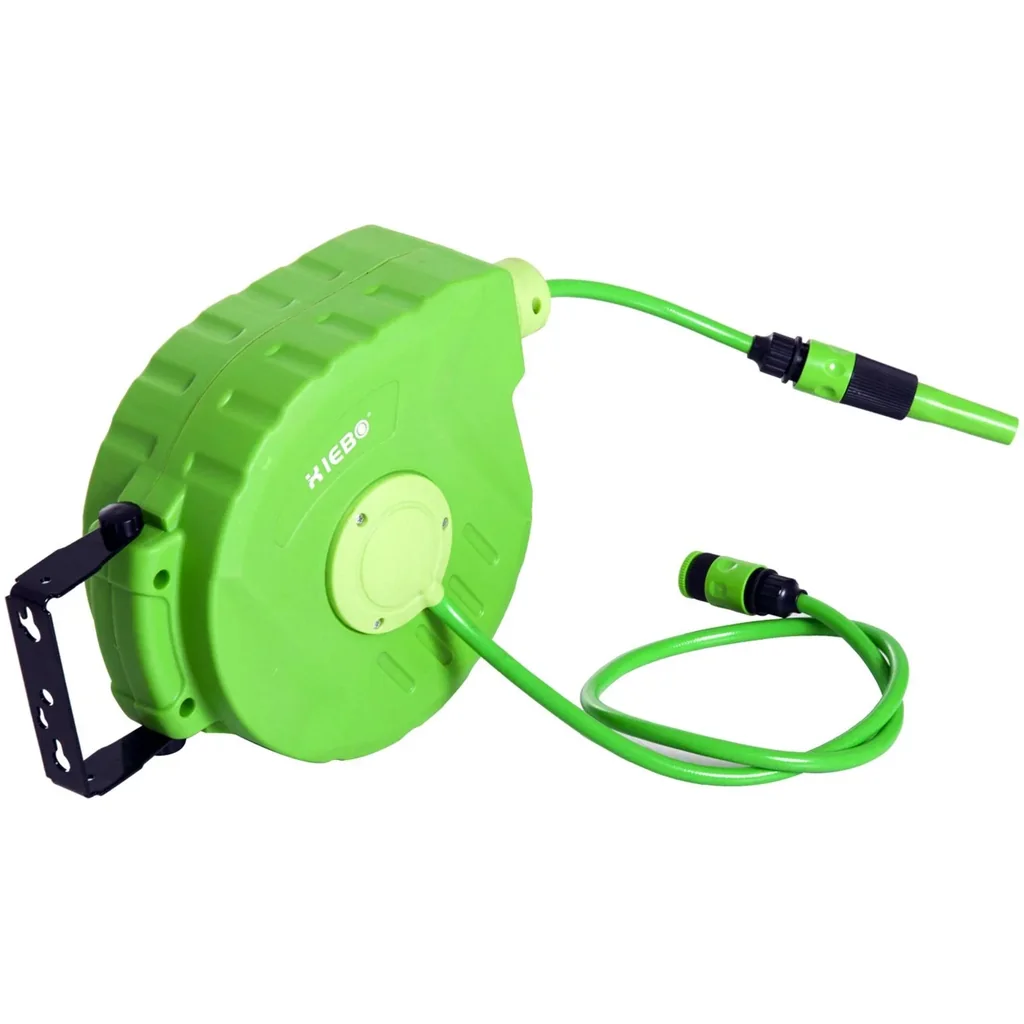 DURHAND® Schlauchtrommel Schlauchaufroller Grün 33 x 16 x 28,5cm