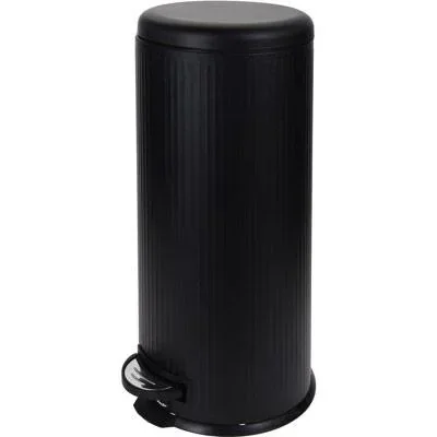 Excellent Houseware Treteimer - Abfalleimer mit Pedal - 30 L - 30 x 64 cm - Schwarz