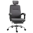 Bürostuhl mit Fußstütze&verstellbarer Kopfstütze, Ergonomisch höhenverstellbar, Grau, 62 x 64,5 x 120-135 cm