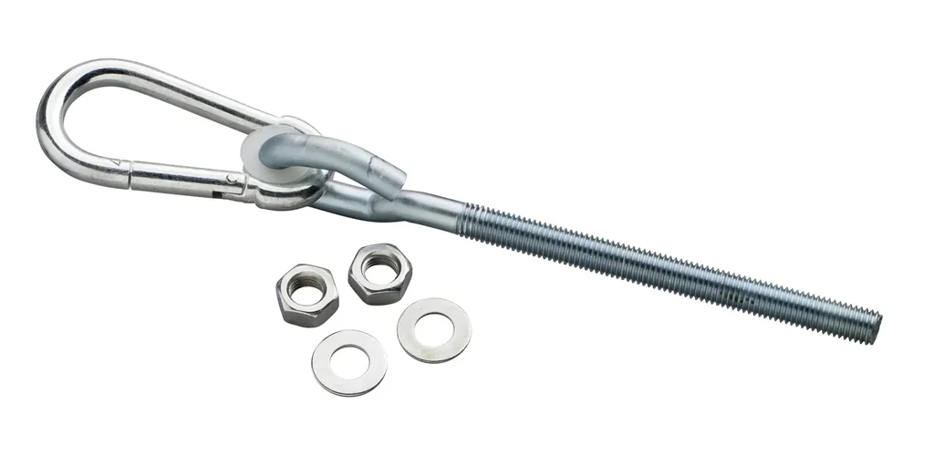 Schaukelhaken mit Karabiner verzinkt, M12x140