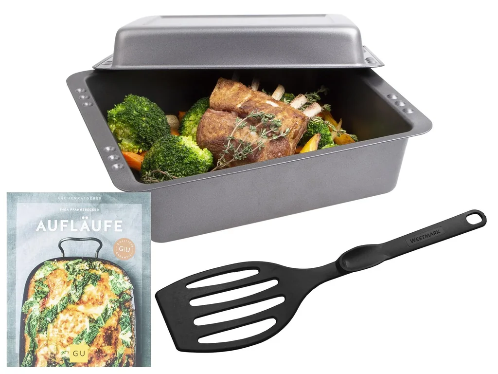 Kombi-Bräterset Easy Oven, 4-tlg. inklusive Pfannenwender und Rezeptbuch