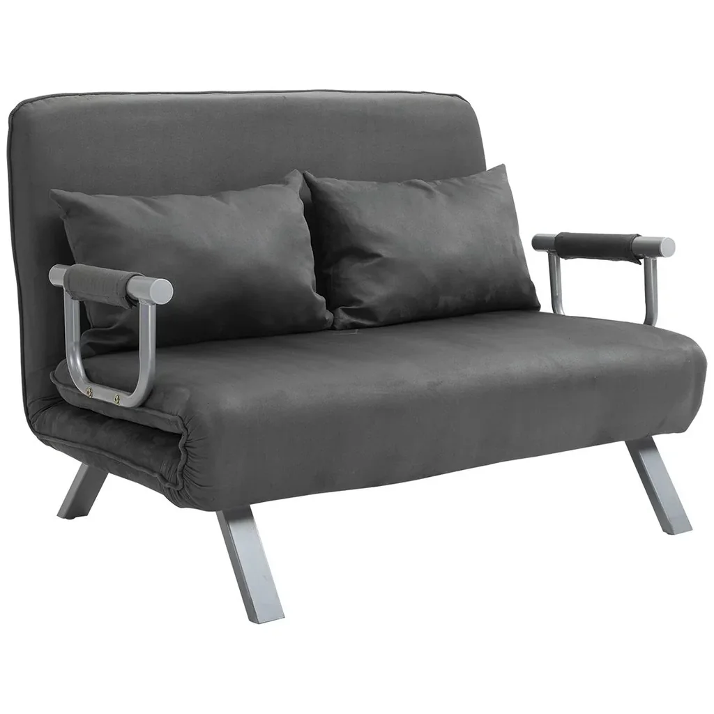 2-Sitzer Schlafsofa mit Armlehne 3-in-1 Schlafsessel Gästebett Klappmatratze Klappbett Chaiselongue Multifunktion Wildle