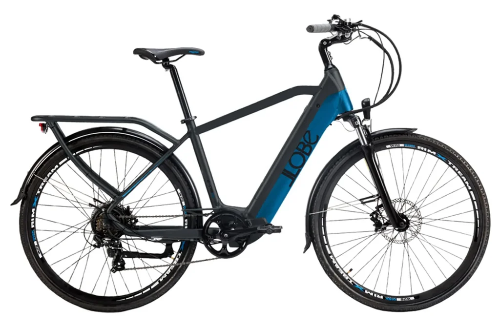 Herren E-Bike, Trekking, 28 Zoll, Rahmenhöhe 51 cm, 7- Gang Kettenschaltung, mattgrau-blau, Yukon Gent 13,2Ah