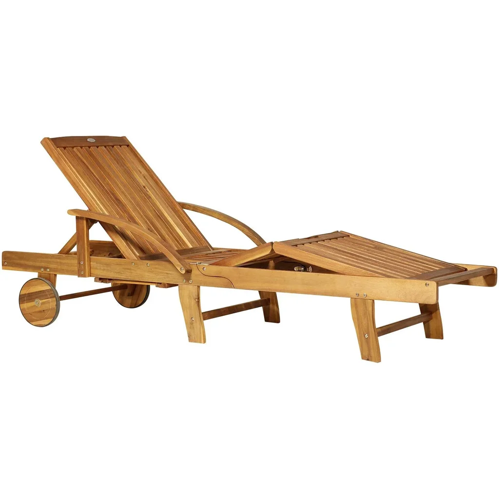 Gartenliege Sonnenliege Liegestuhl klappbar verstellbar Akazienholz Natur 195 x 70 x (66 85) cm